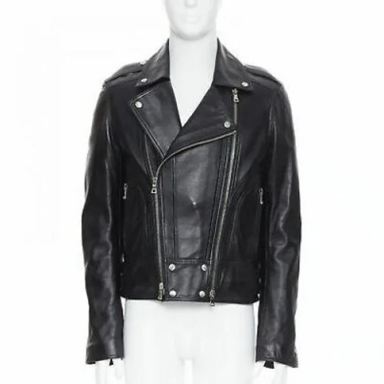 Pre-owned Leather outerwear Balmain Pre-owned