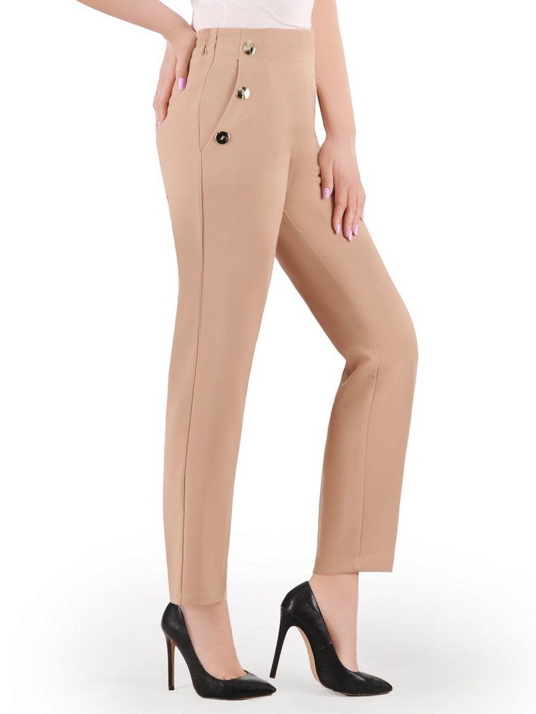 Eleganckie spodnie damska z ozdobnymi guzikami 35614