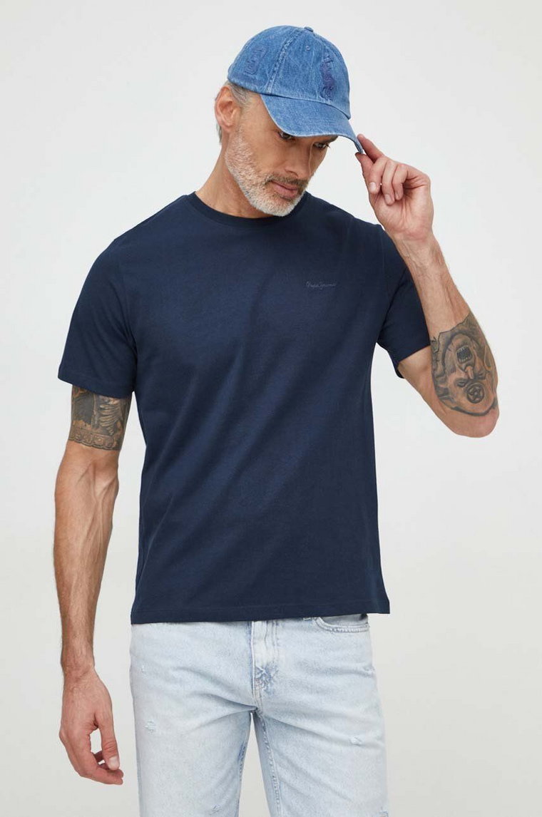 Pepe Jeans t-shirt bawełniany Connor kolor granatowy