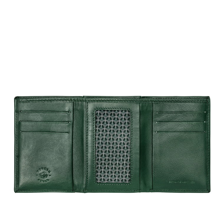 Nuvola Pelle Minimalistyczny męski portfel Trifold ze skóry z 6 miejscami na karty kredytowe, banknoty i okienkiem ID