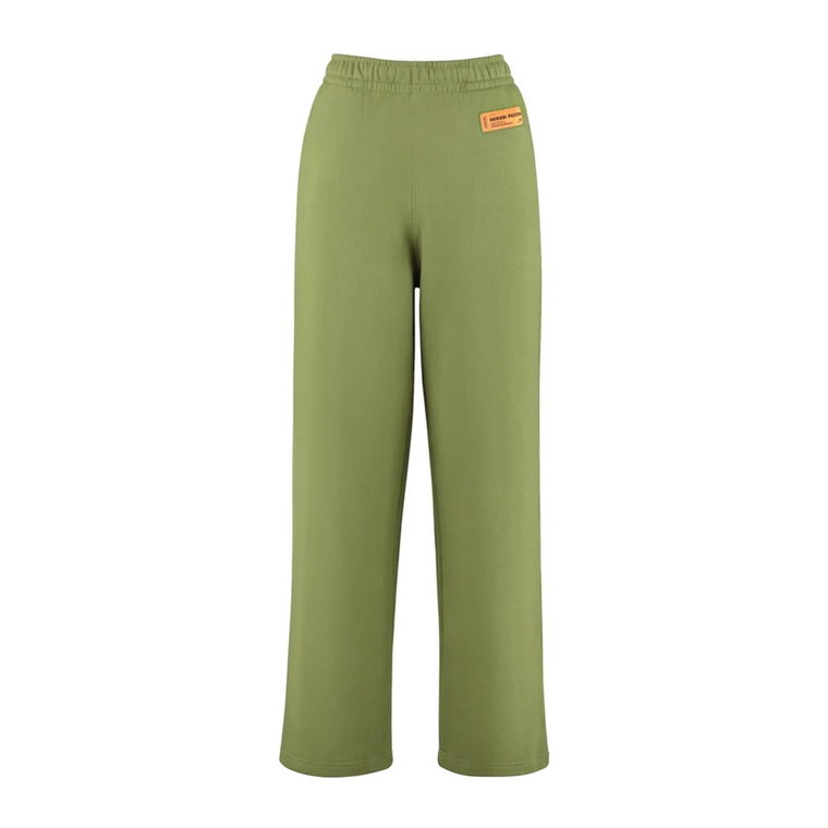 Zielone Bawełniane Spodnie z Elastycznym Pasem Heron Preston