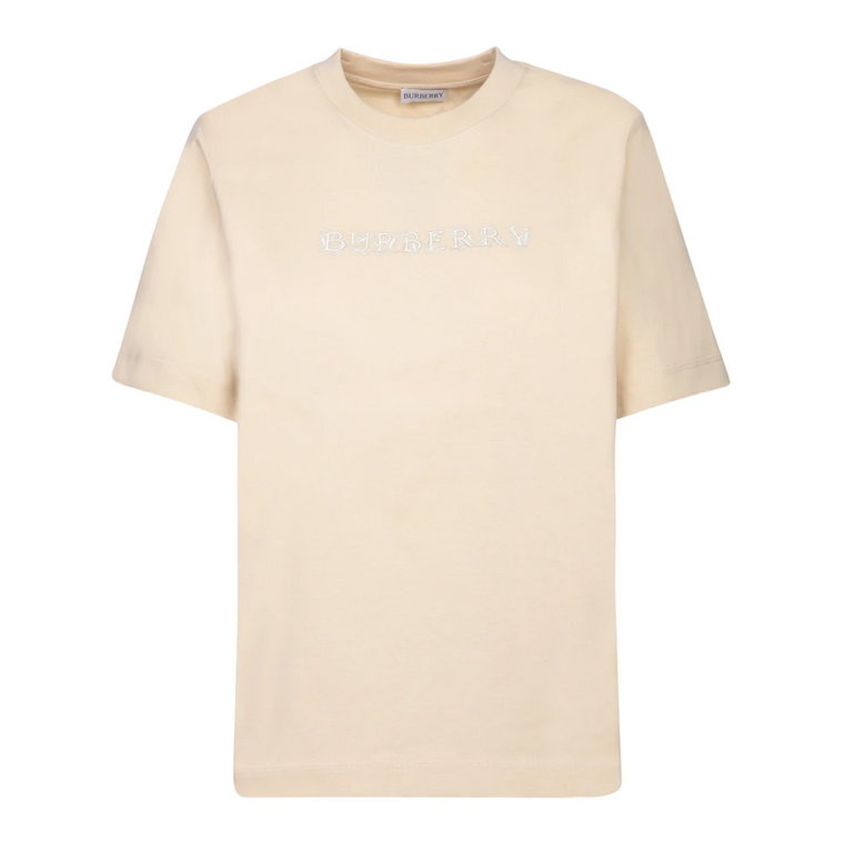 Elegancki Beżowy Bawełniany T-shirt Burberry