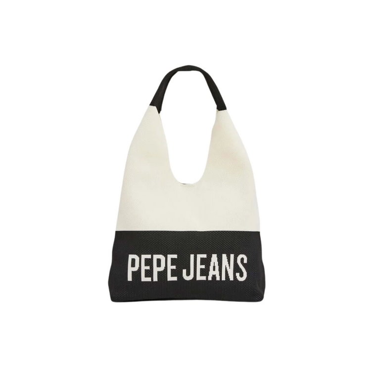 Czarna Torba Hobo Blok Kolorów Pepe Jeans