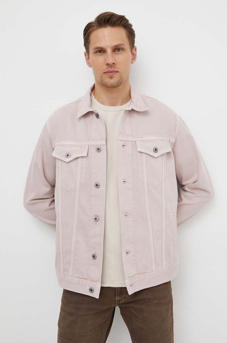 Pepe Jeans kurtka jeansowa PINNERS CLRD męska kolor różowy przejściowa PM402958