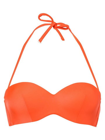 GUESS - Damska góra od bikini  z wypełnieniem  push-up, pomarańczowy