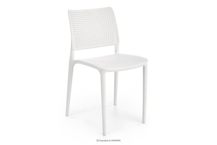 Nowoczesne krzesło do jadalni białe COPELLA Konsimo