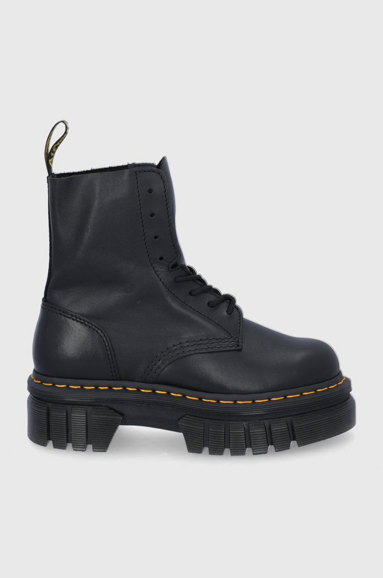 Dr. Martens Workery Audrick 8-Eye Boot damskie kolor czarny na płaskim obcasie DM27149001Audrick.8i.Bl-Black.Napp