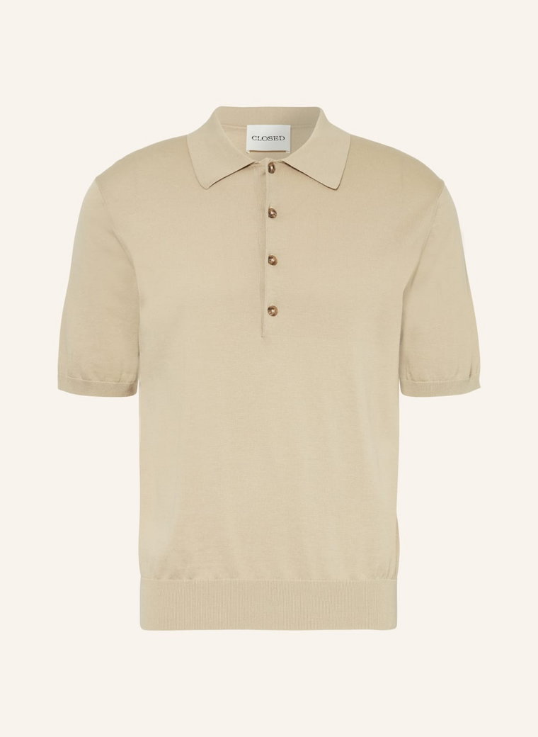 Closed Koszulka Polo Z Dzianiny beige