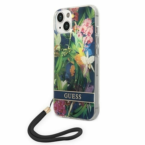 Guess GUOHCP14SHFLSB iPhone 14 6,1" niebieski/blue hardcase Flower Strap