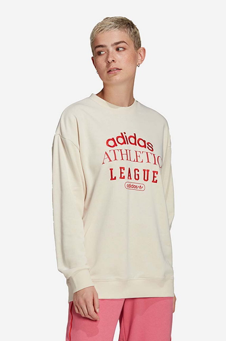 adidas Originals bluza damska kolor beżowy z nadrukiem HL0048-KREMOWY