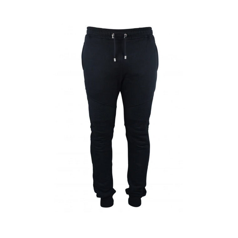 Czarne bawełniane spodnie do joggingu Balmain