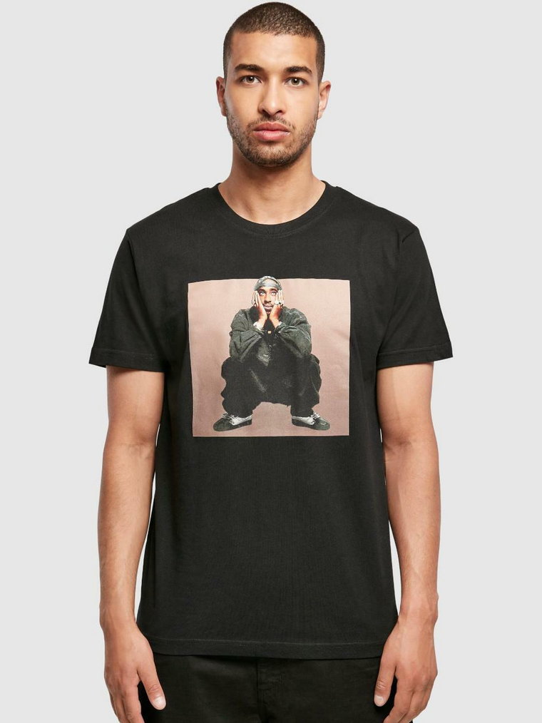 Koszulka Z Krótkim Rękawem Męska Czarna Mister Tee MT1851 Tupac Sitting Pose