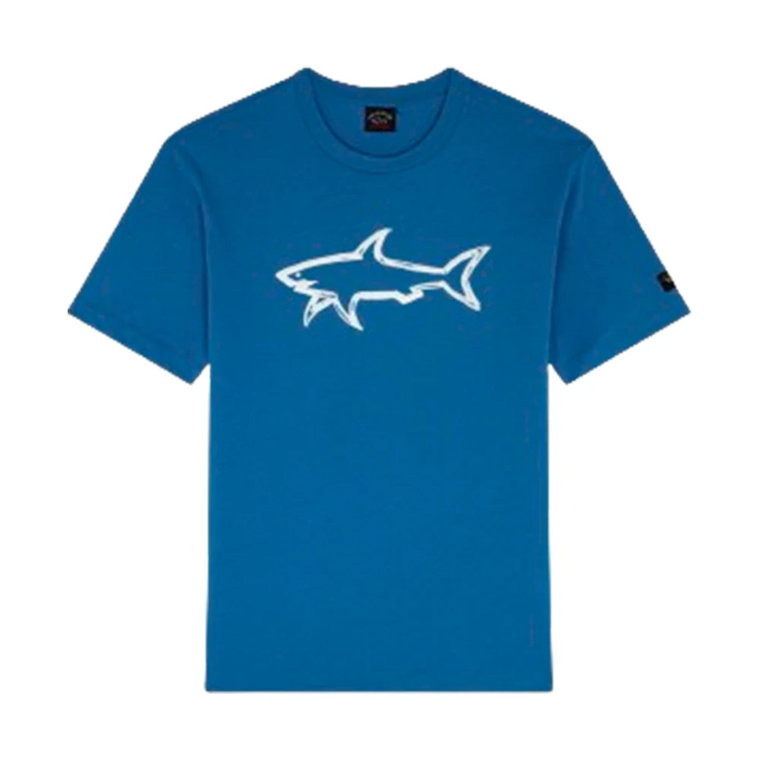 Maxi Shark Bawełniana Koszulka Błękitny Ocean Paul & Shark