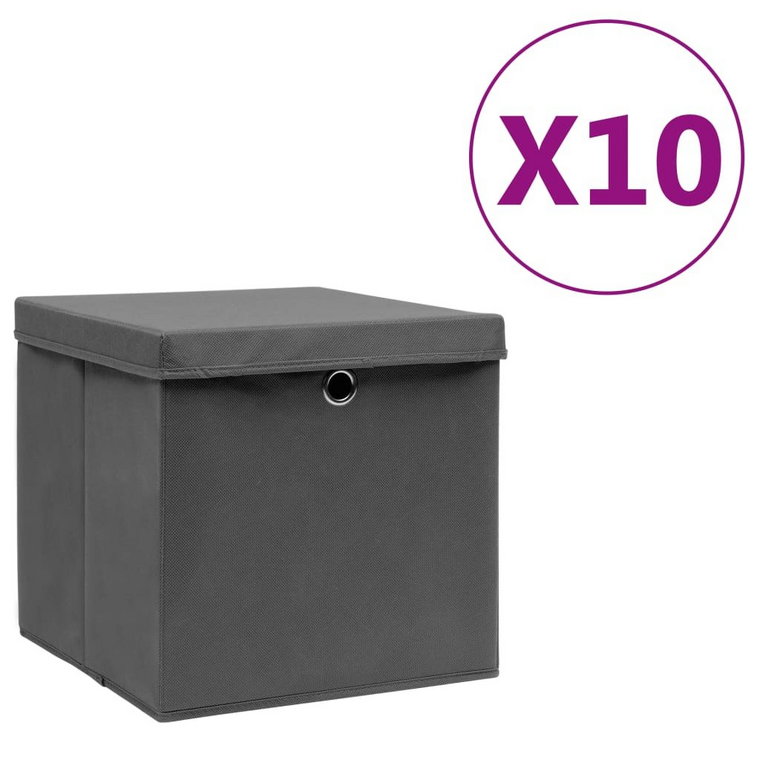 Składane pudełka do przechowywania - Szare, 28x28x