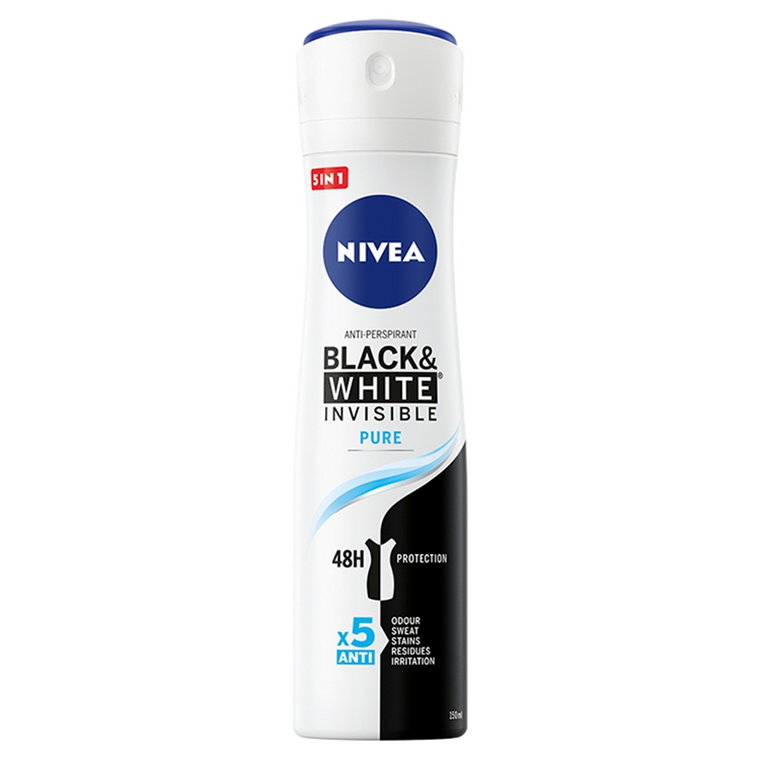 NIVEA Black&White Invisible Pure - antyperspirant dla kobiet w sprayu 150ml