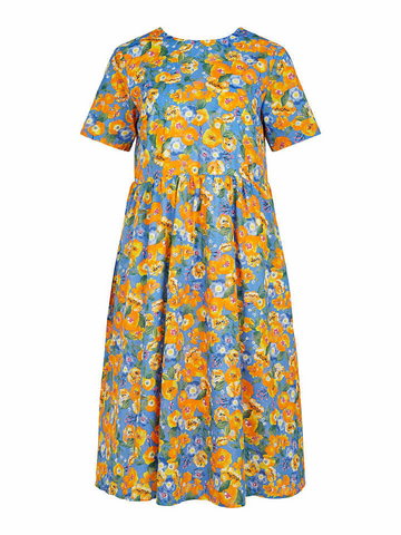 Object Sukienka "Nicola" w kolorze pomarańczowo-błękitnym