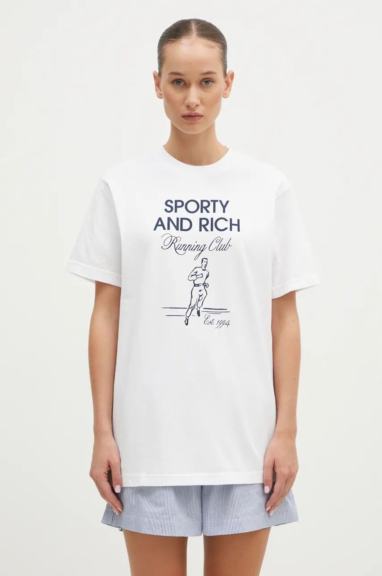 Sporty & Rich t-shirt bawełniany Running Man damski kolor biały TO042S409RW