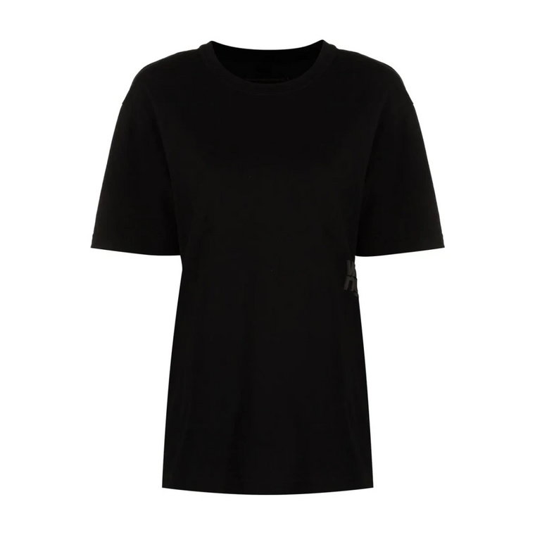 Czarne Koszulki z Puff Logo i Wiązanym Dekoltem Alexander Wang