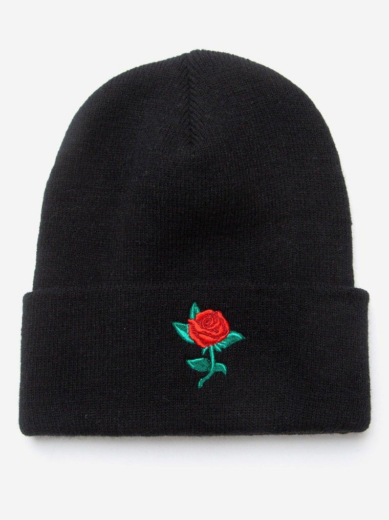 MT651 Rose Beanie Black