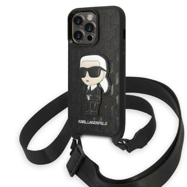 Karl Lagerfeld KLHCP14LSTKMK iPhone 14 Pro 6,1" czarny/black hardcase Monogram Ikonik Patch