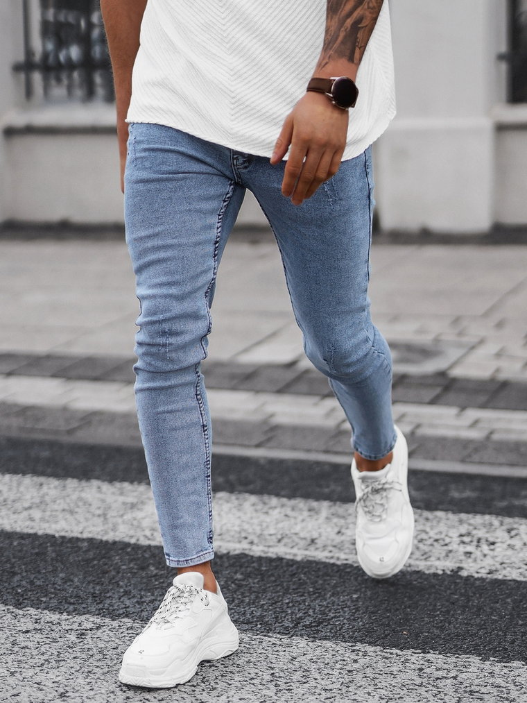 Spodnie jeansowe męskie niebieskie OZONEE DO/2445/1