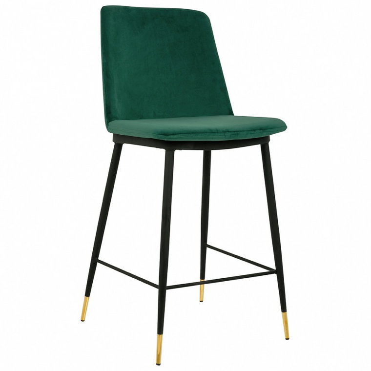 Krzesło barowe DIEGO 65 zielony - welur podstawa czarno złota kod: KH1201100123.61.GREE