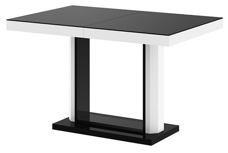 Rozkładany stół wysoki połysk czarno biały - Muldi 2X
