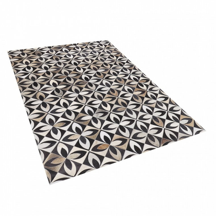 Dywan patchwork skórzany 140 x 200 cm wielokolorowy ISHAN kod: 4251682249218