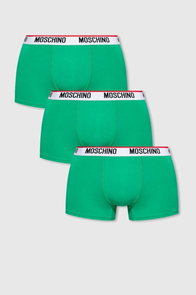 MOSCHINO Zielone bokserki męskie 3PACK