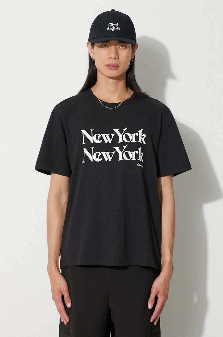 Corridor t-shirt bawełniany New York New York męski kolor czarny z nadrukiem TS0008-BLK