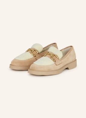 Darling Harbour Loafersy Z Prawdziwym Futrem beige