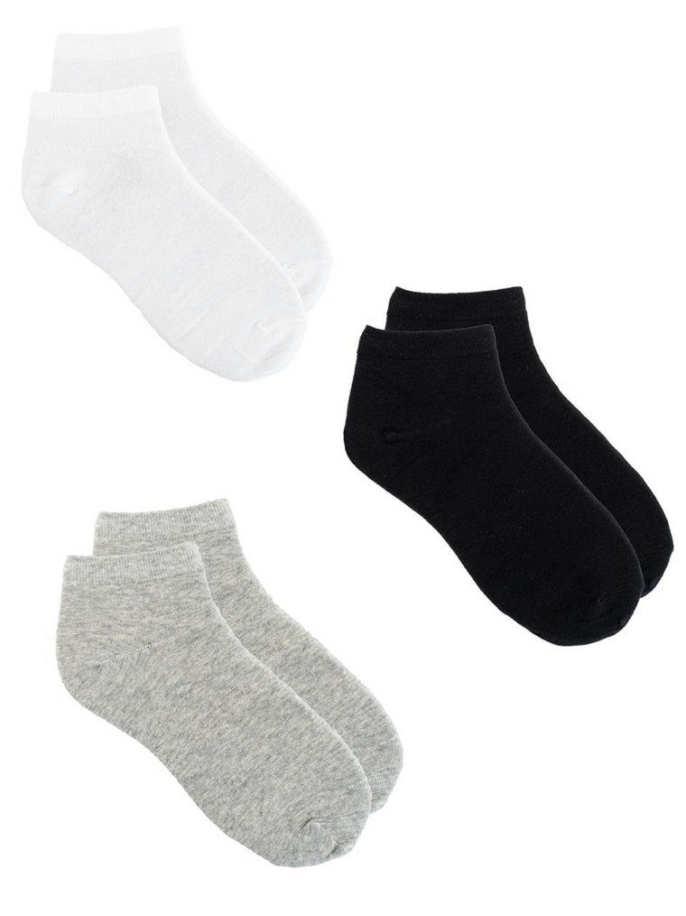 Zestaw 3 Par Niskich Skarpet Męskich Czarne Białe Szare Urban Socks No Logo
