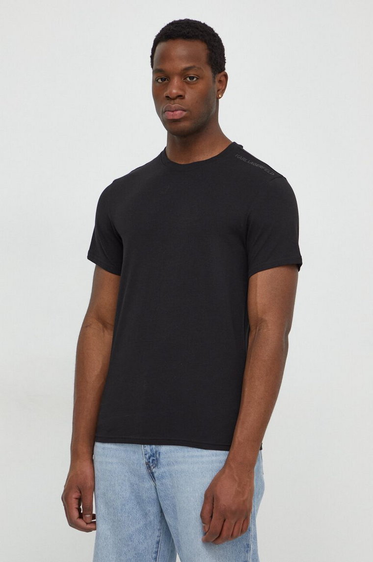 Karl Lagerfeld t-shirt 2-pack męski kolor czarny z nadrukiem