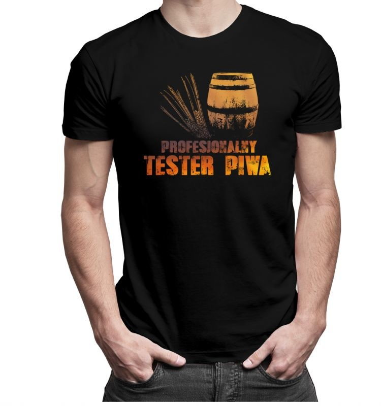 Profesjonalny tester piwa - męska koszulka z nadrukiem