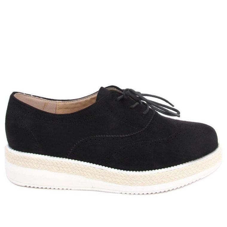 Mokasyny damskie espadryle Apia Black czarne