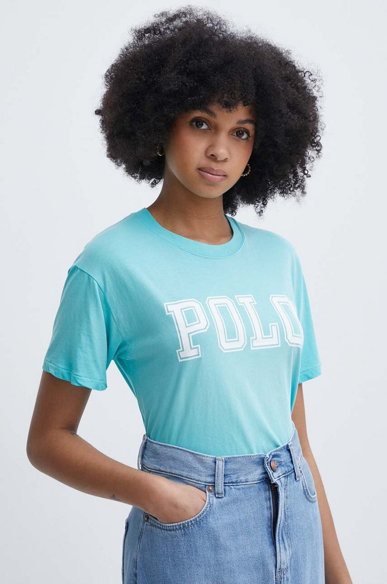Polo Ralph Lauren t-shirt bawełniany damski kolor turkusowy 211935591