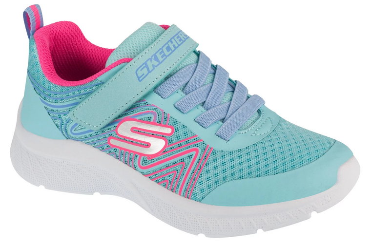 Skechers Microspec Plus - Swirl Sweet 303535L-AQPK, Dla dziewczynki, Niebieskie, buty sneakers, syntetyk, rozmiar: 31