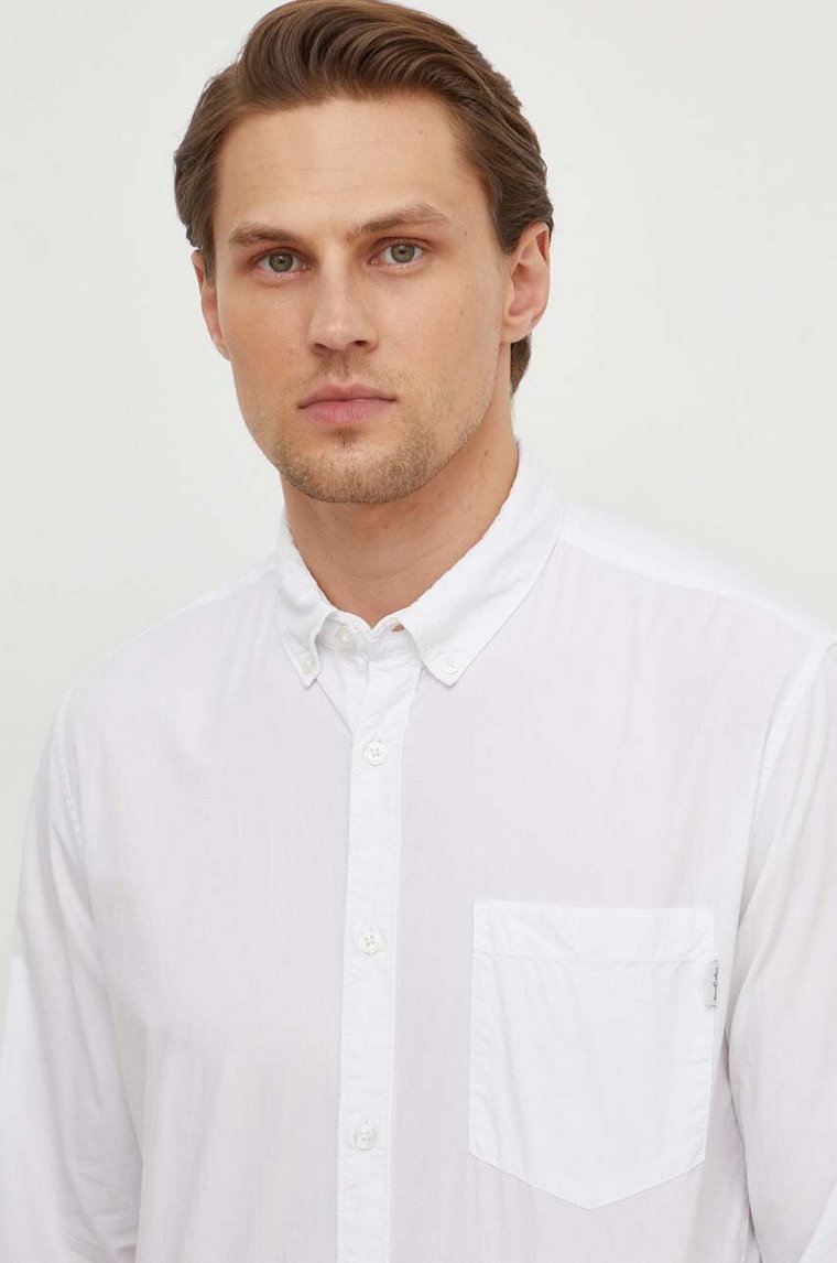 Pepe Jeans koszula bawełniana Prince męska kolor biały regular z kołnierzykiem button-down PM308270