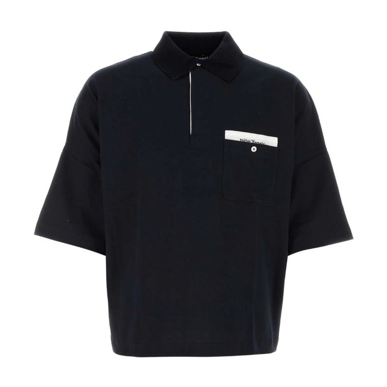 Oversize Polo Shirt w Midnight Blue Palm Angels