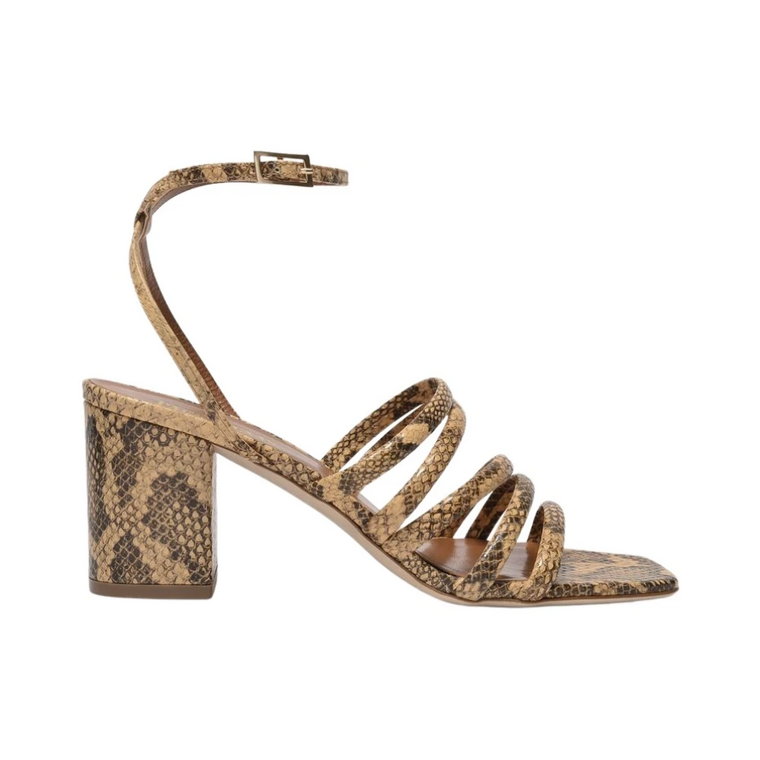 Carla Sandal 70 Miele Printed Leather Sandały Paris Texas