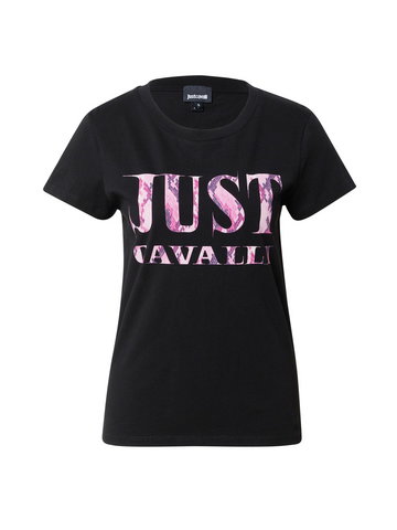 Just Cavalli Koszulka  ciemnofioletowy / fuksja / różowy pudrowy / czarny
