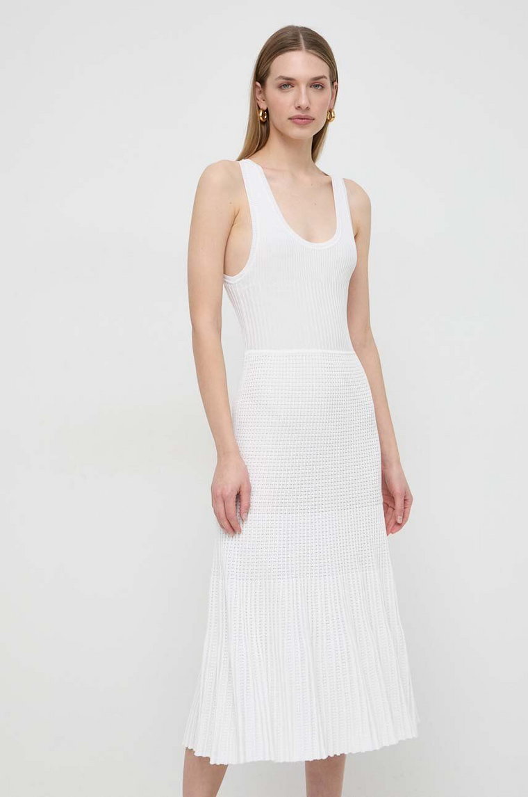 Pinko sukienka kolor biały maxi rozkloszowana 102957.A1N9