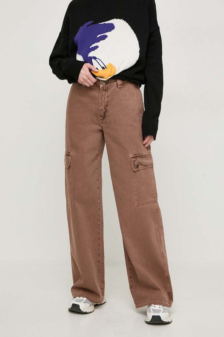 MAX&Co. jeansy damskie kolor brązowy