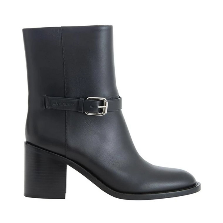 Black Leather Ankle Boots Burberry