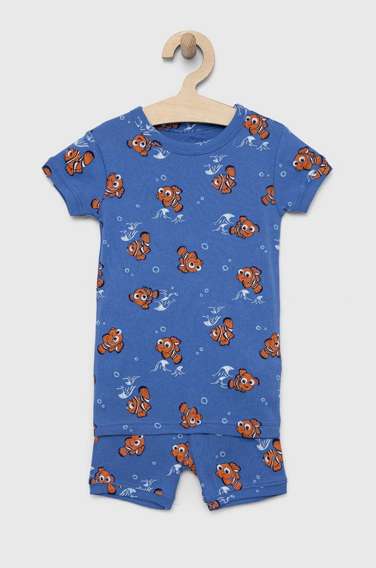 GAP piżama bawełniana dziecięca x Pixar kolor niebieski wzorzysta