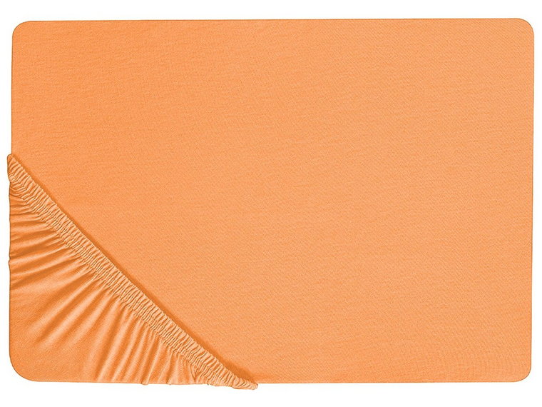 Bawełniane prześcieradło z gumką 180 x 200 cm pomarańczowe JANBU