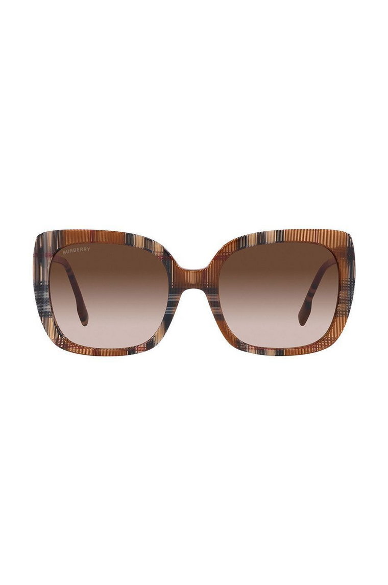 Burberry okulary przeciwsłoneczne CAROLL damskie kolor brązowy 0BE4323