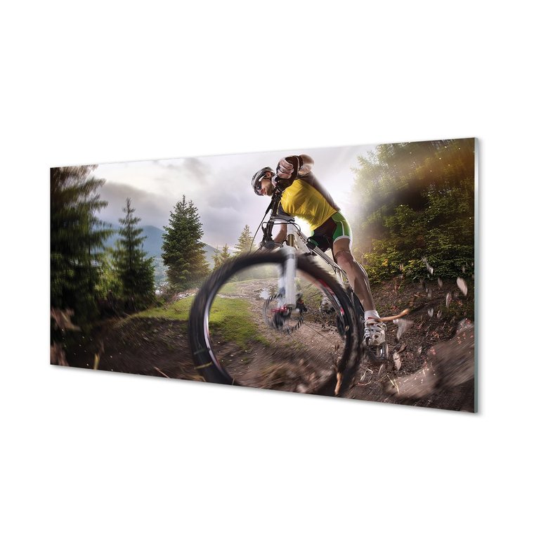 Panel szkło hartowane  Rower góry chmury 120x60 cm