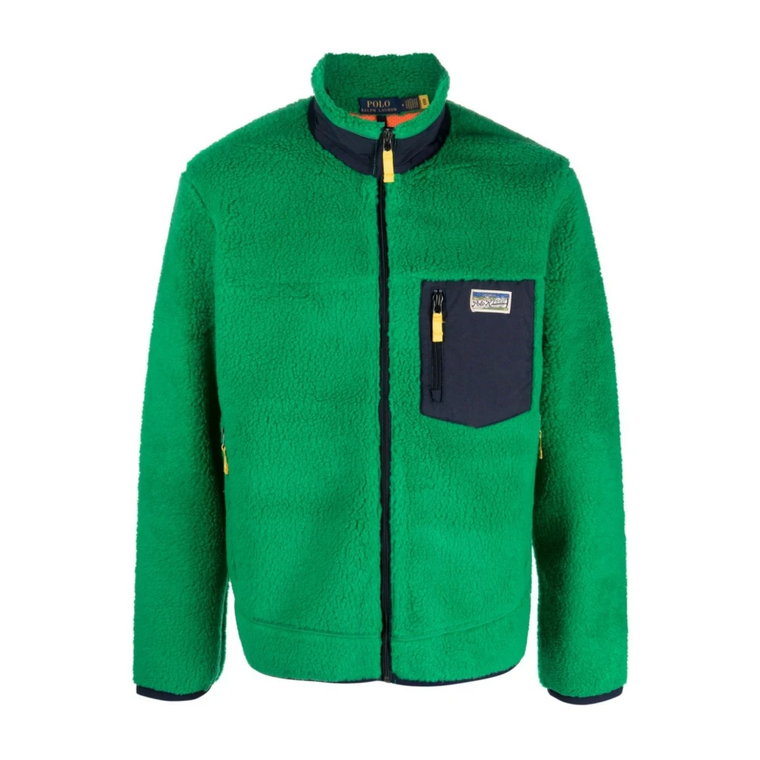 Zielone Swetry z Mockneck i Full-zip Polo Ralph Lauren