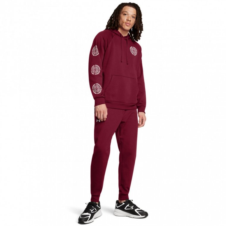 Męskie spodnie dresowe Under Armour UA Rival Fleece Joggers - czerwone